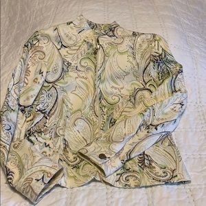 Peck & Peck paisley print jacket w/bling Size 8P